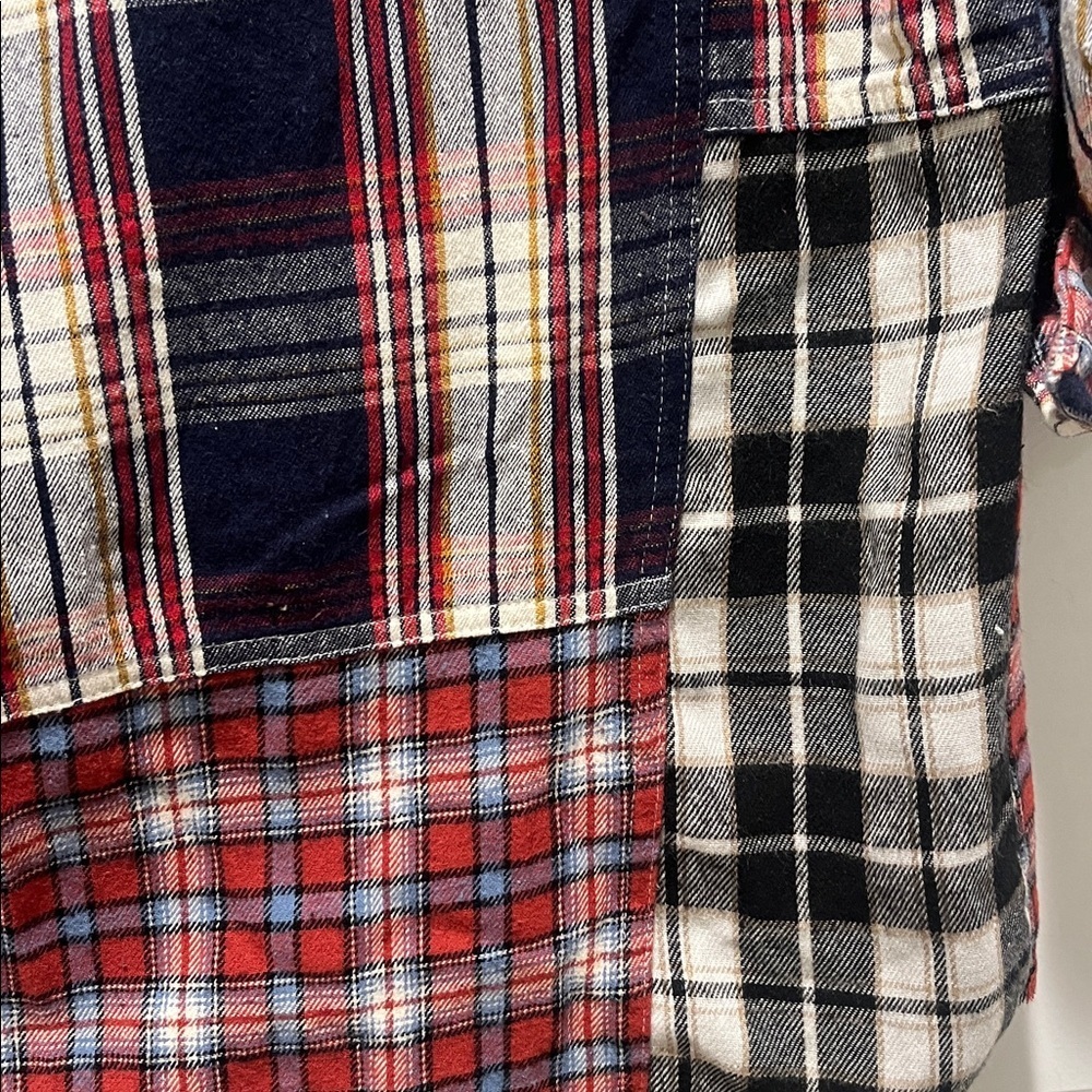 MULTIPLES mixed plaid flannel patchwork multi pri… - image 11